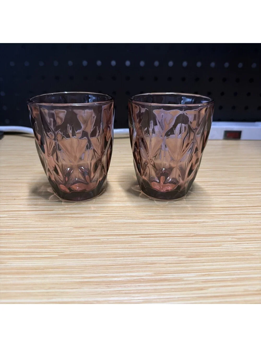 VTG 2 Jeannette Glass Company Windsor purple Amethyst depression glass tumblers*